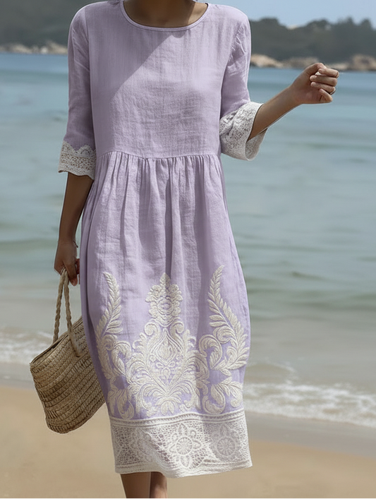 Tiffany in Lavender | Plant & Flower Print Dress