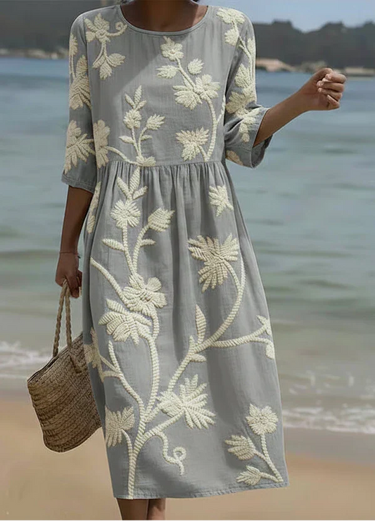 Ashley | Plant & Flower Print Midi Dress