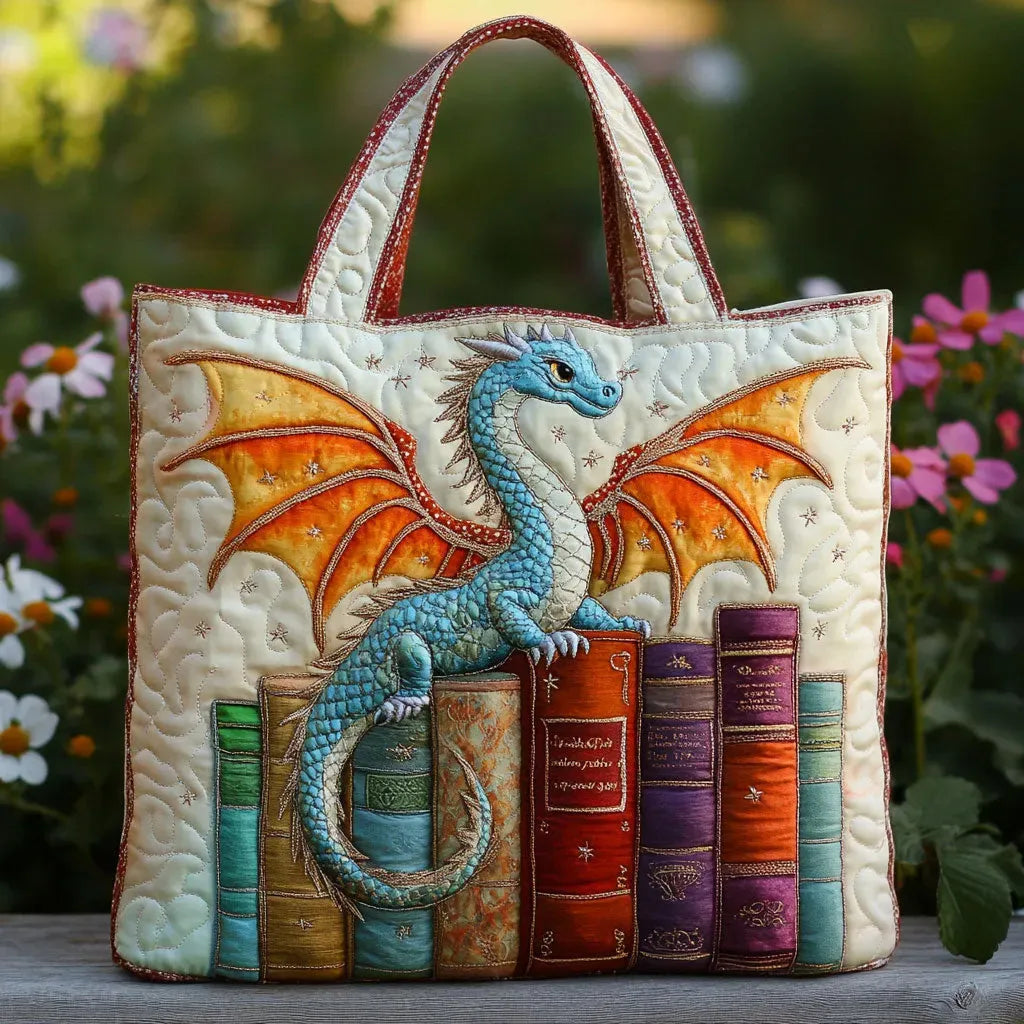 Sack Matelassé - Dragon Emerald Guardian of the Books