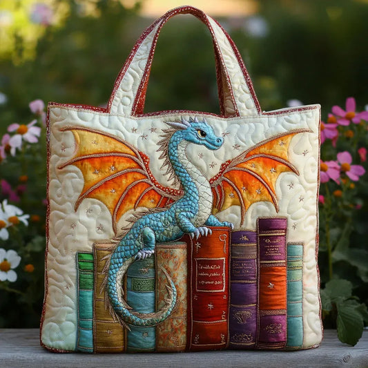 Sack Matelassé - Dragon Emerald Guardian of the Books