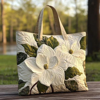 Sack Artisanal Matelassé - Elegant White Lily