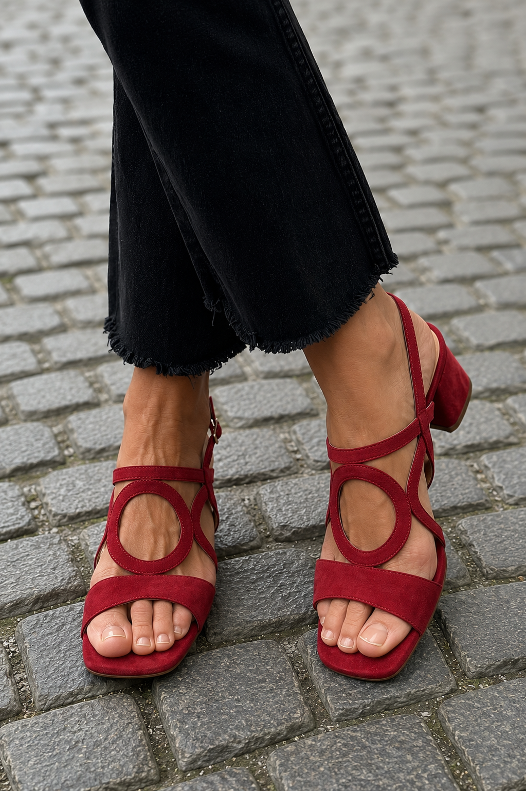 Sienna - Square Toe Heels with Round Cut for Summer