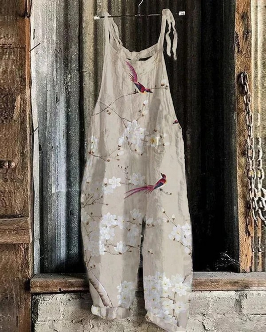 Solea | Lightweight artisanal jumpsuit with spring print