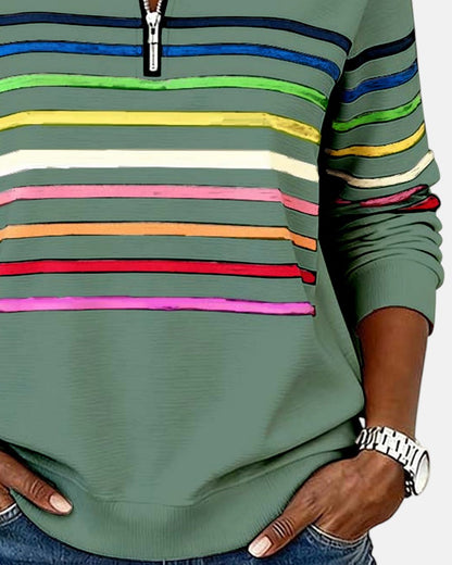 Vienna - Striped Half-Zip Pullover