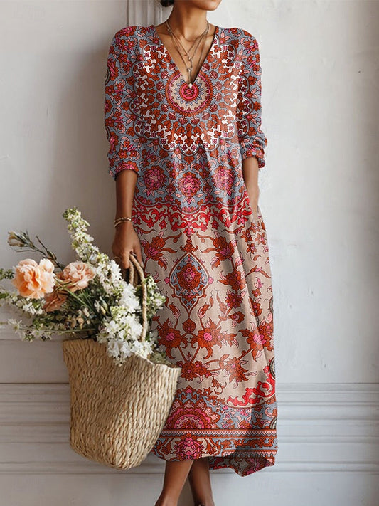 Florencia™ | Ornate Paisley Maxi Dress