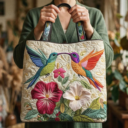 Sack Matelassé - Colibri and White Flowers